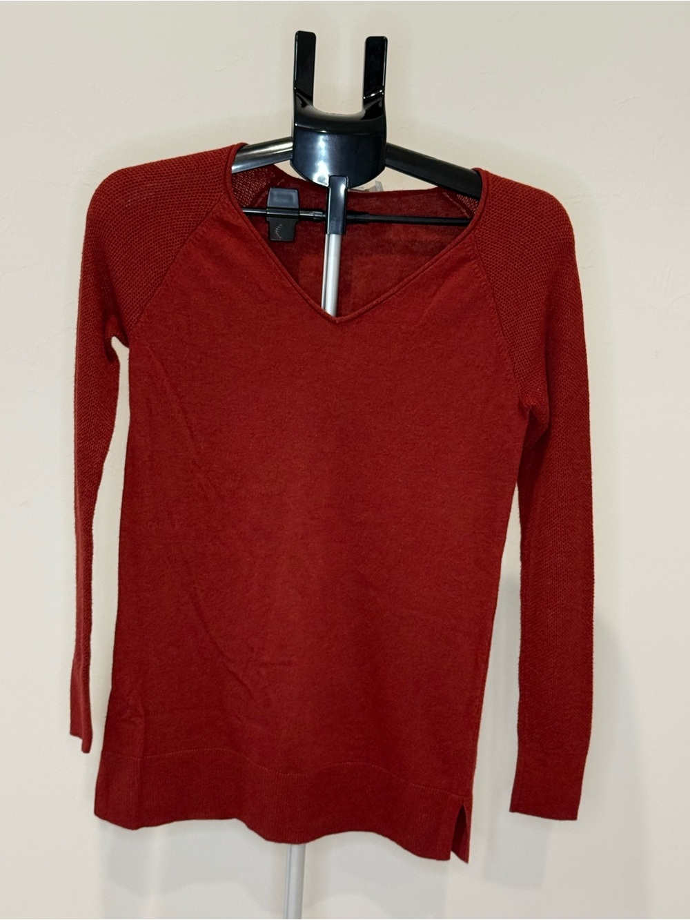 LOFT Rust V-Neck Lightweight Knit Sweater